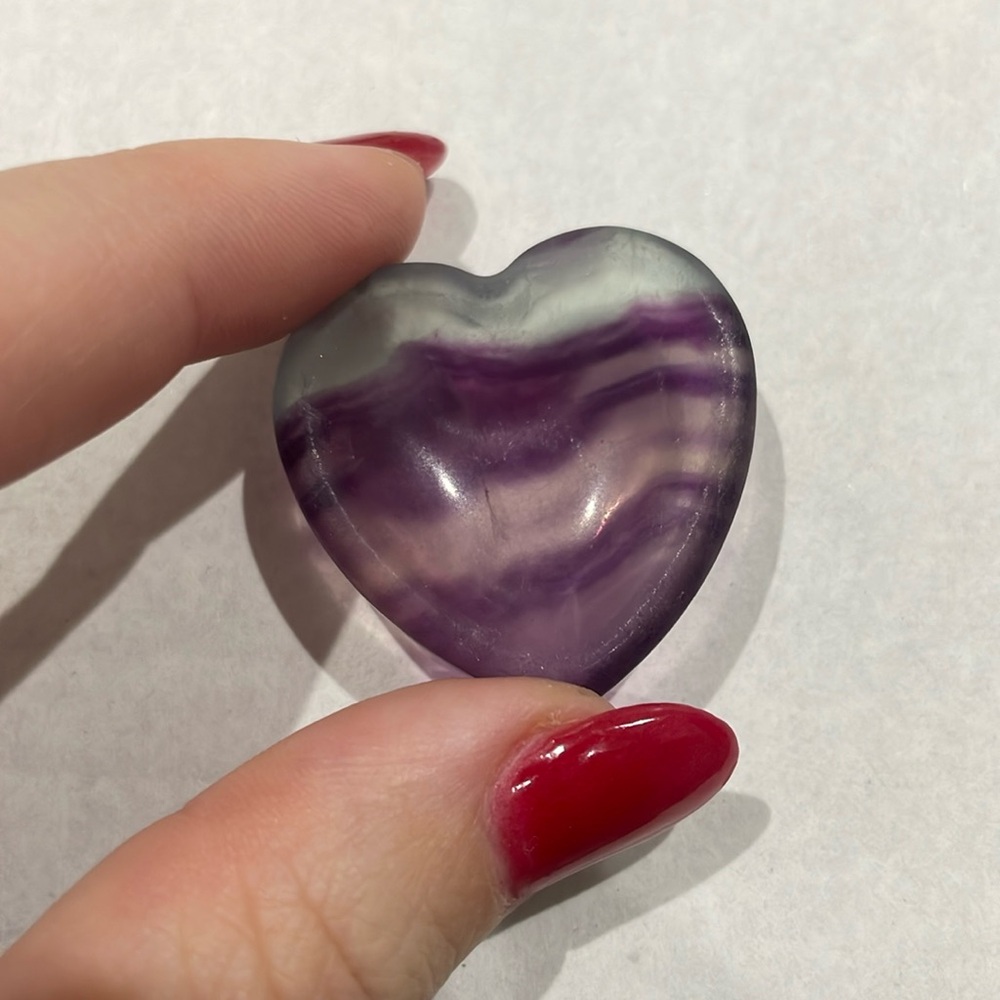 Rainbow Fluorite Crystal Heart